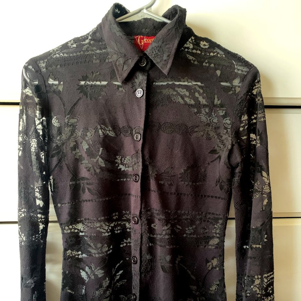 Vintage Sheer Floral Blouse